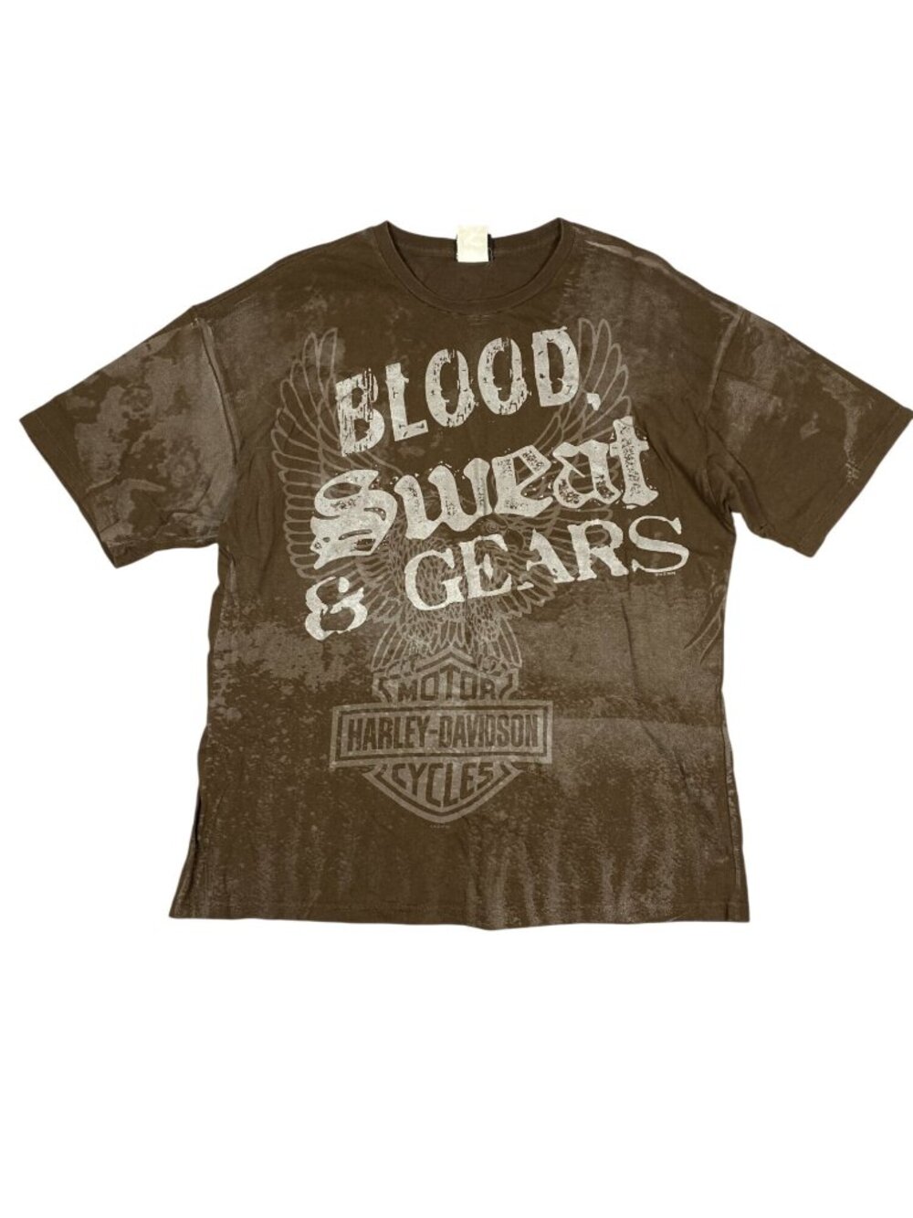 Harley-Davidson Emerald City Seattle XL Brown T-Shirt Blood Sweat & Gears Graphi
